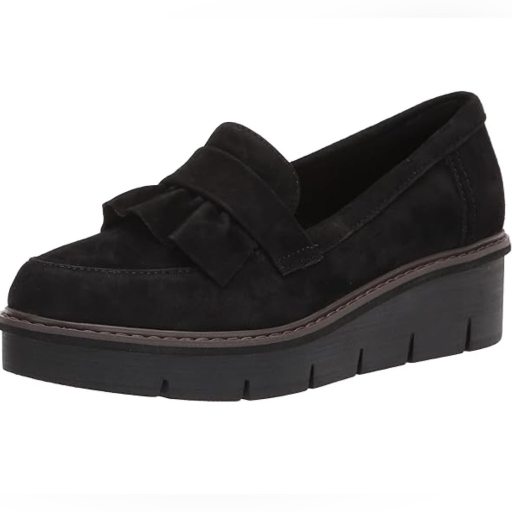 Clarks Airabell Slip On Wedge Sole Tassel Loafer Size 7.5